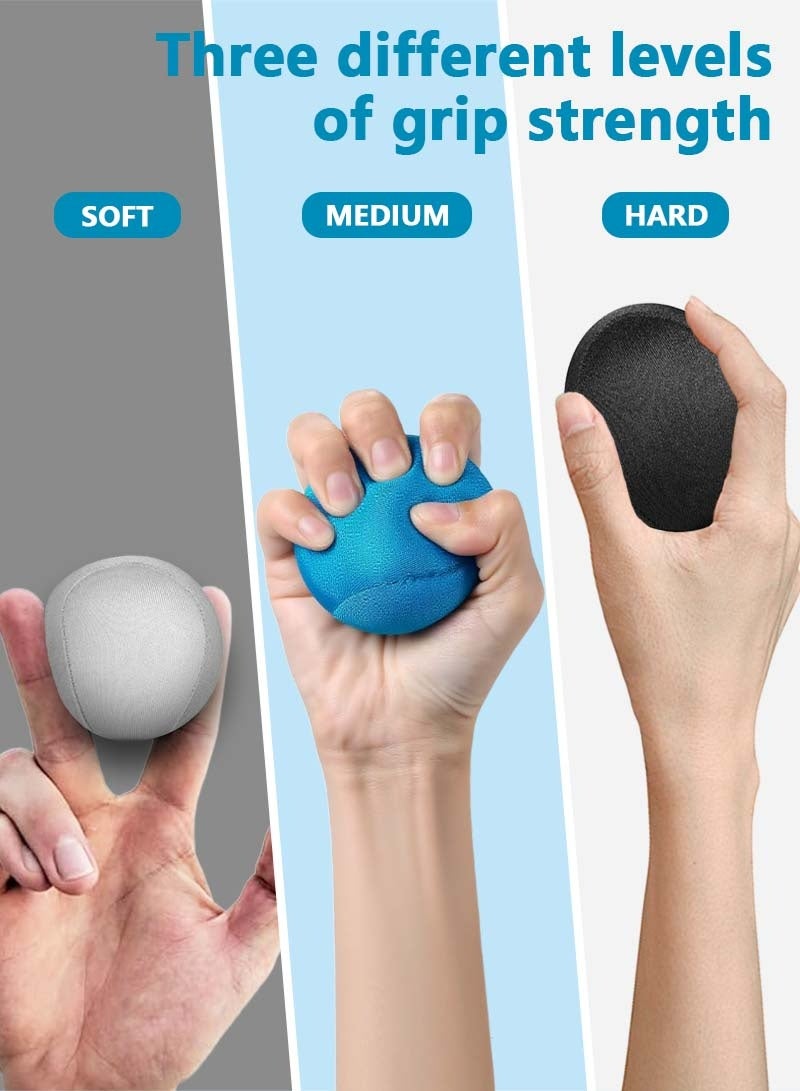 Litus 3-in-1 Hand Grip Exercise Ball Set | 3 Fixed Resistance Levels for Physical Therapy, Grip Strength Training, Muscle Recovery & Fitness at Home/Gym - Image 3