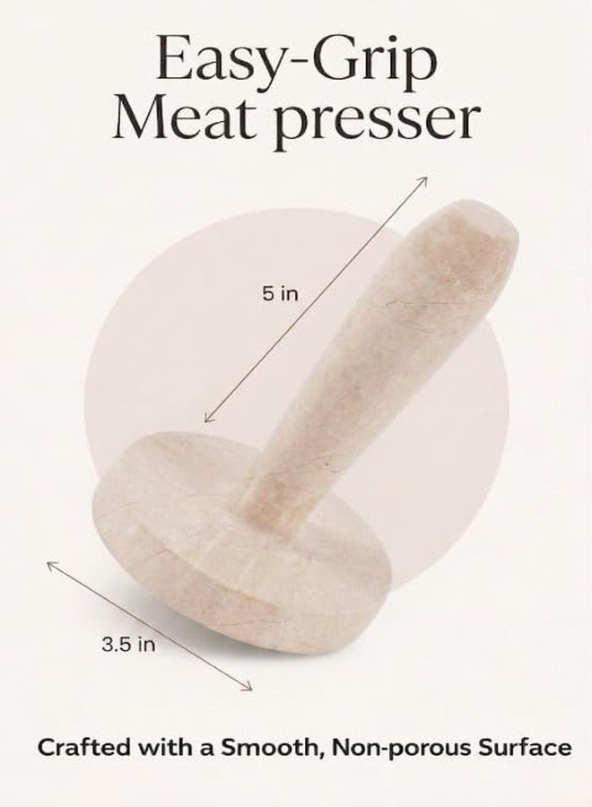 MARBLE RANGE Marble Meat Presser - 5 Inch Handmade Verona Meat Smasher for Ground Beef, Hamburger Smasher Kitchen Tool - Image 5