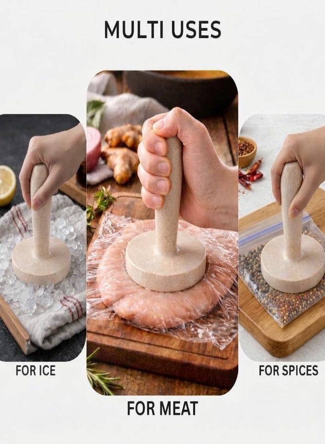 MARBLE RANGE Marble Meat Presser - 5 Inch Handmade Verona Meat Smasher for Ground Beef, Hamburger Smasher Kitchen Tool - Image 2