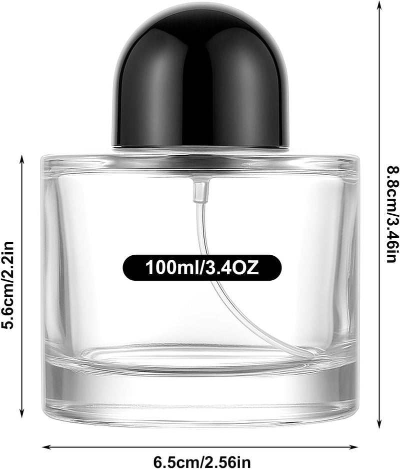 كاست ويف رذاذ عطر كولونيا كبير، زجاجة بخاخ مستحضرات تجميل قابلة لإعادة التعبئة، زجاجات بخاخ زجاجية فارغة، حاوية عطر زيتية شفافة، رذاذ سفر لأدوات حفلات السفر والمكياج، بخاخ فضي برذا�� ناعم (100 مل) - Image 3