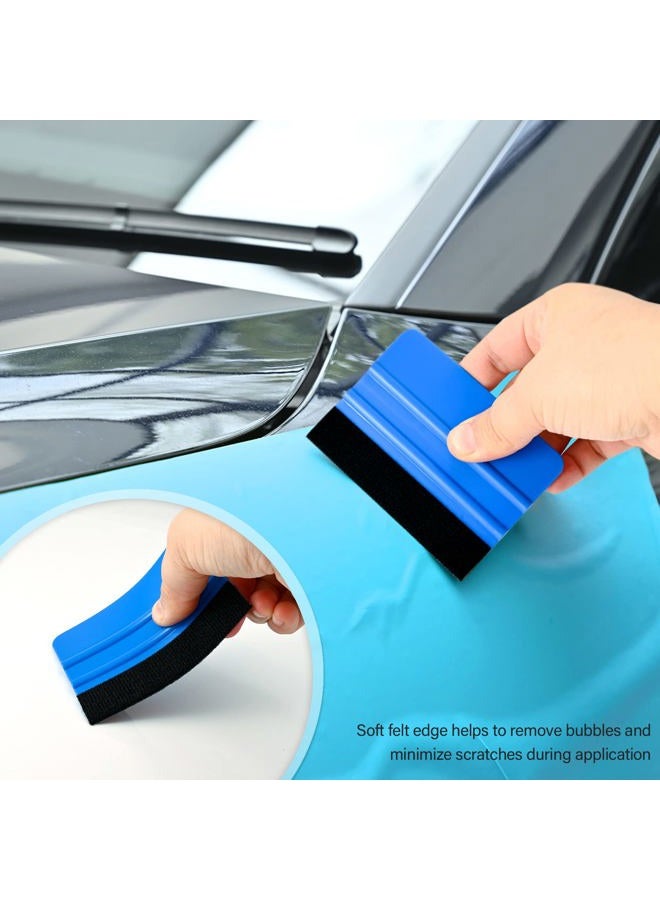Gomake Vehicle Vinyl Wrap Window Tint Film Tool Kit Include 4 Inch Felt Squeegee, Retractable 9mm Utility Knife and Blades, Zippy Vinyl Cutter and Mini Go Corner Squeegee for Car Wrapping - Image 3