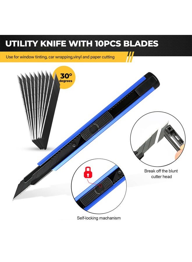 Gomake Vehicle Vinyl Wrap Window Tint Film Tool Kit Include 4 Inch Felt Squeegee, Retractable 9mm Utility Knife and Blades, Zippy Vinyl Cutter and Mini Go Corner Squeegee for Car Wrapping - Image 4