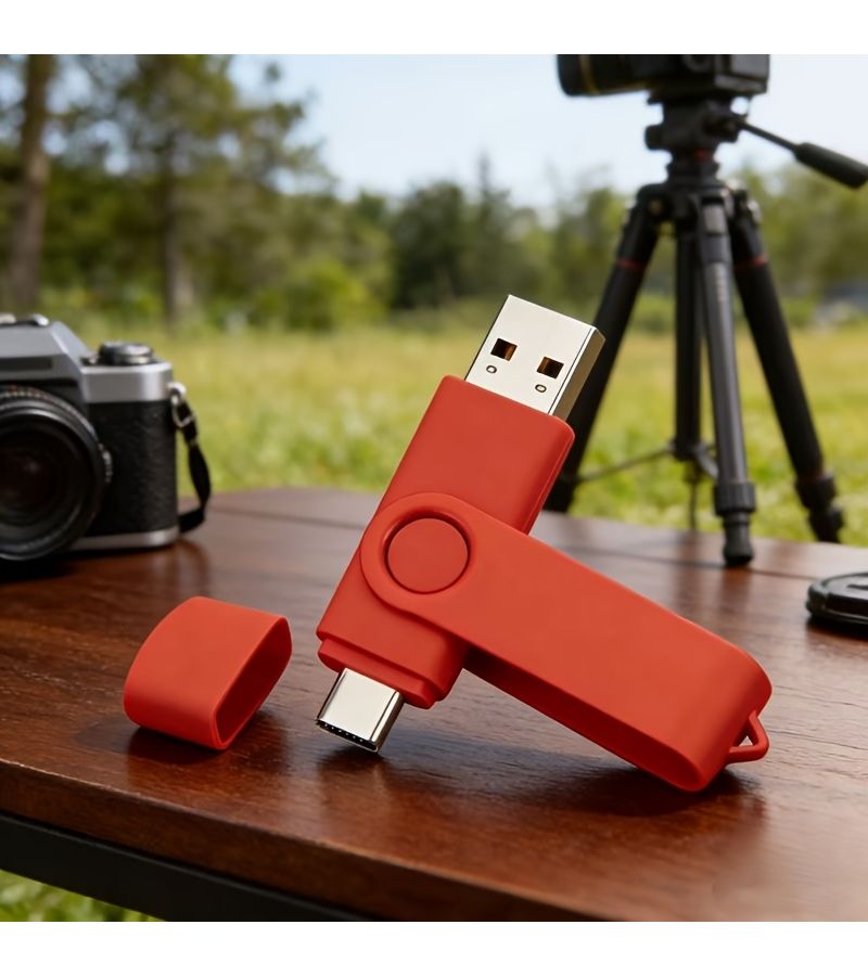 محرك أقراص فلاش USB 2.0 من النوع C بتقنية OTG 2 في 1 سعة 116 جيجابايت أسود عالي السرعة - Image 5