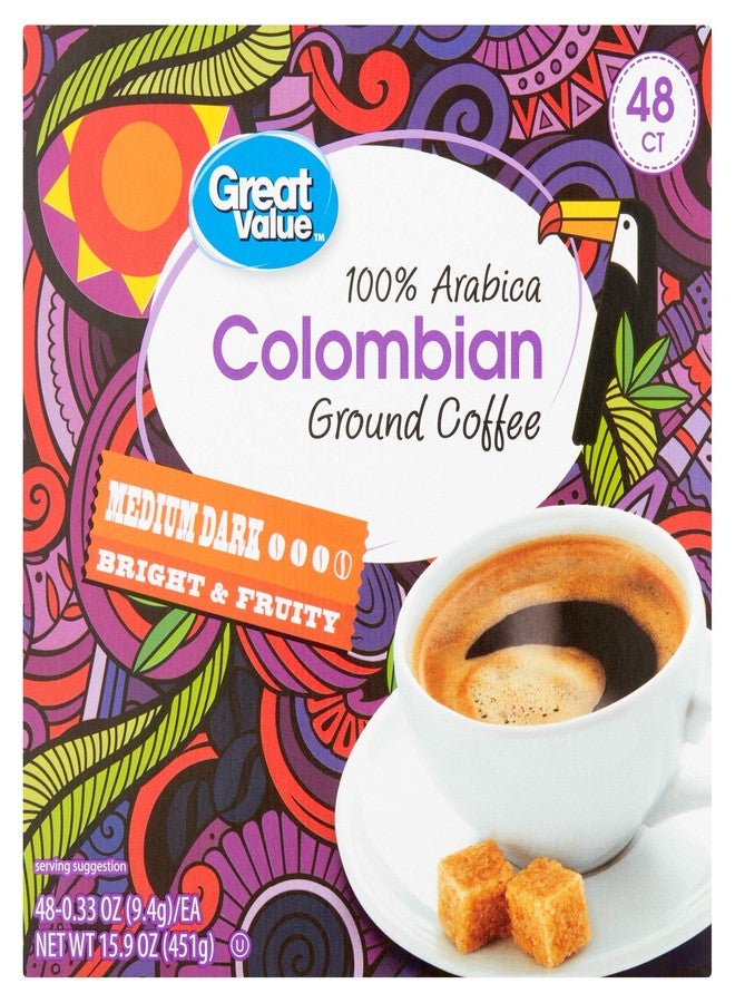 Great Value Medium Roast Single Serve Coffee Cups, 100% Colombian, 48 Ct (Pack of 2) - Image 3