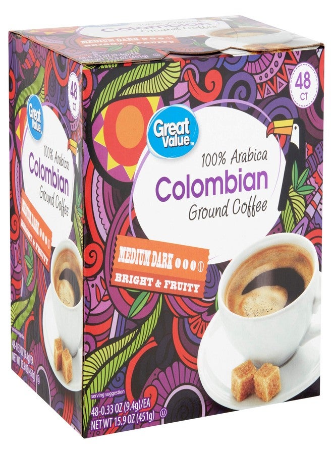 Great Value Medium Roast Single Serve Coffee Cups, 100% Colombian, 48 Ct (Pack of 2) - Image 1