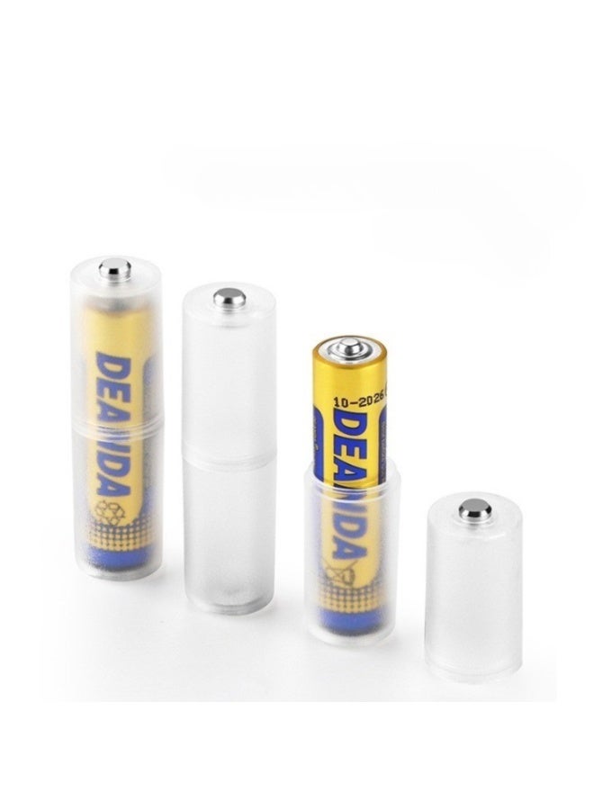 TrustMate AAA to AA Battery Converter Adapter – Transparent Waterproof Holder with Metal Contacts, Home Use Battery Shell for Remote Controls, Flashlights, Toys, 6-Pack - Image 3