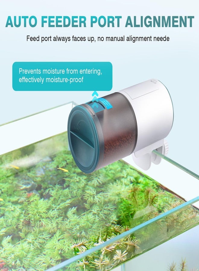 AQQA Automatic Fish Feeder for Aquarium - Auto Fish Food Dispenser with 8/12/24/48H Timer, 230ml Large Capacity Vacation Tank Feeder for Turtle Betta Goldfish, Feeding Port Automatic Alignment - Image 5