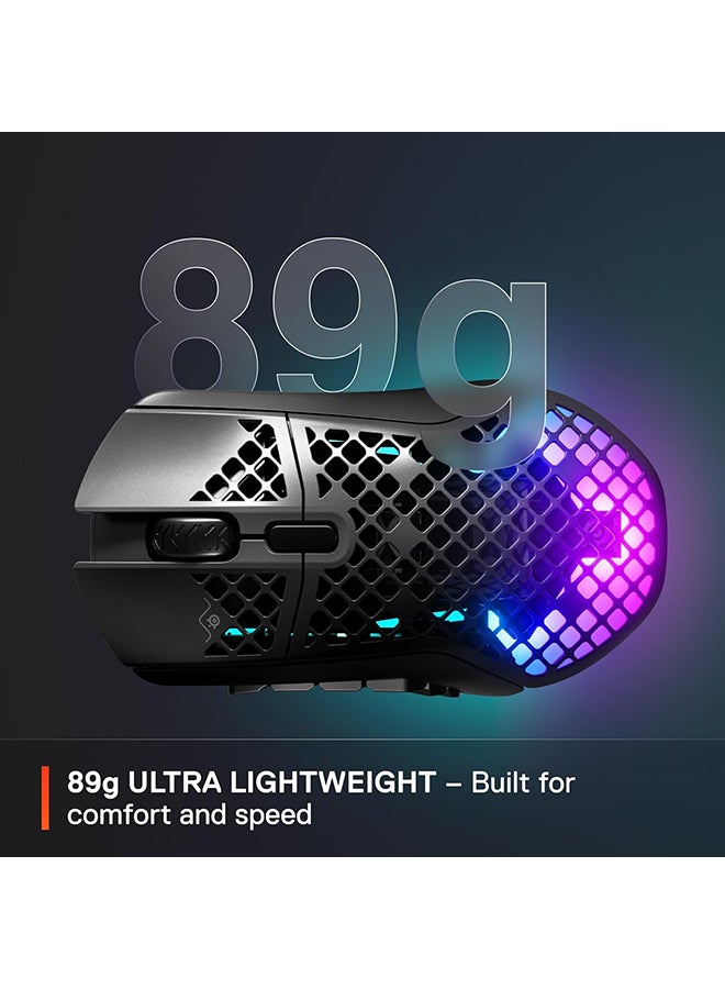 steelseries Aerox 9 Wireless Gaming Mouse – Ultra Lightweight MMO/MOBA – 89g – 18 Programmable Buttons – Bluetooth/2.4 GHz – IP54 Water Resistant – 180 Hr Battery, Black - Image 5