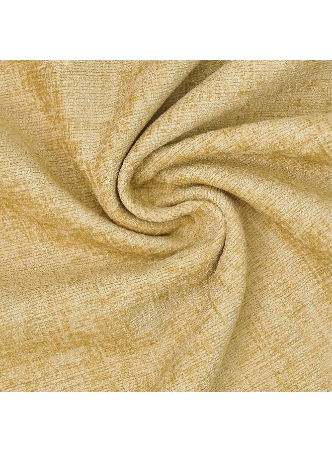 CaliTime Throw Pillow Covers Decorative 22 X 22 Inches Pack of 2 Cozy Chenille Cushion Cases for Couch Sofa Bed Living Room Home Gold