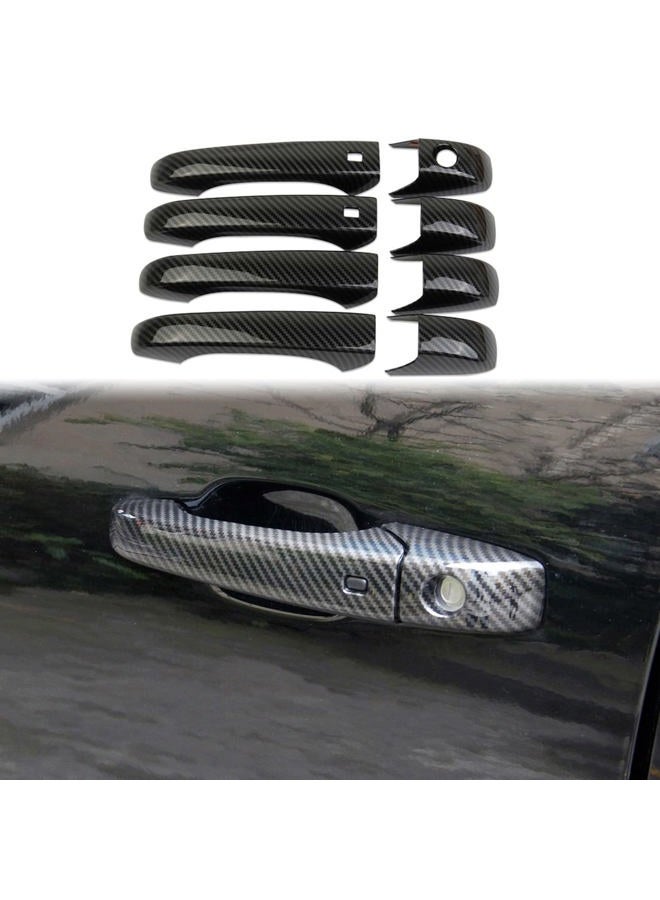 crosselec Door Handles Trim Cover for 2011-2021 Dodge Durango Decor Accessories (Black Carbon Fiber) - Image 1