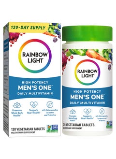 Rainbow Light Rainbow Light Mens One Multivitamin, Men's Daily Multivitamin Provides High-Potency Immune Support, With Vitamin C, Vitamin D and Zinc, Vegetarian, 90 Count  - Image 1