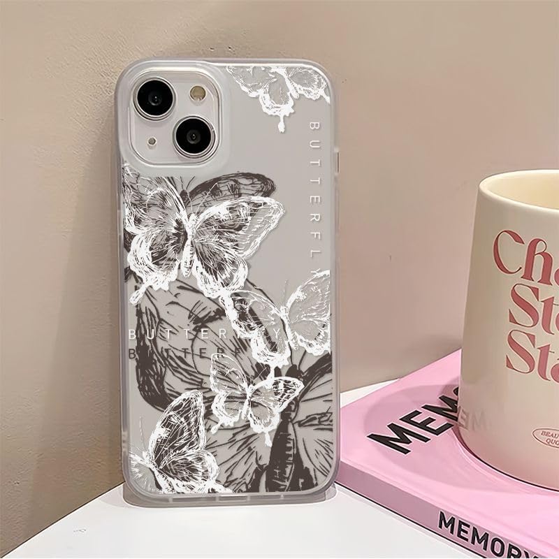 PANDACAMEL Transparent Butterfly Ink Drawing Phone Case for iPhone 16 Pro Max – Elegant & Feminine Design, Perfect for Women, Girls, and Teenagers - Image 4