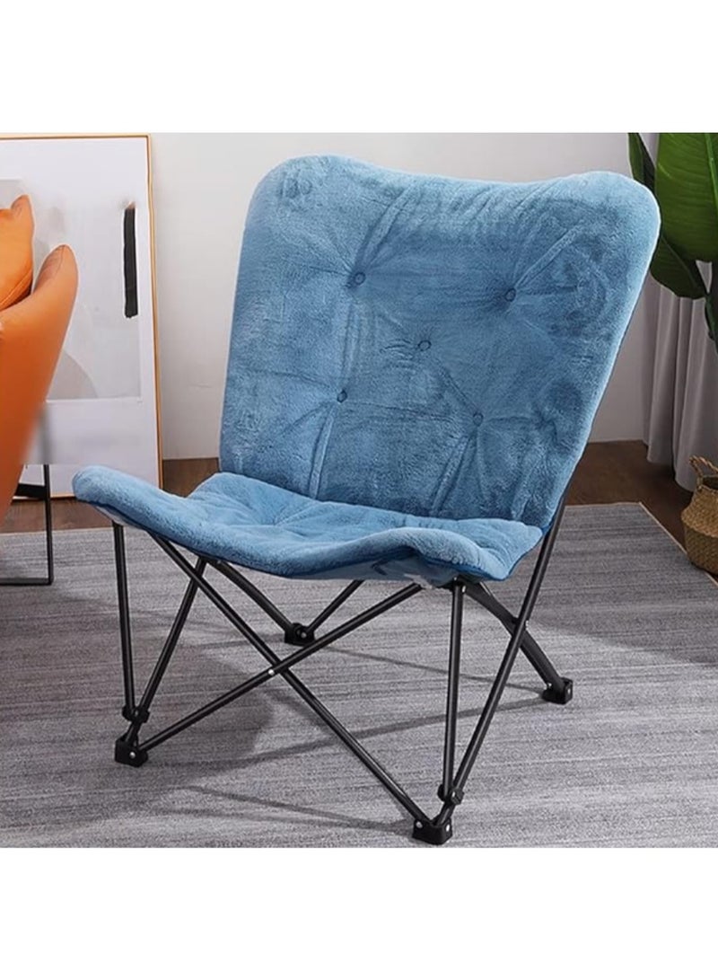 كرسي فراشة قابل للطي ومريح لغرفة المعيشة، كرسي فراشة بإطار معدني، كرسي قابل للطي لغرفة النوم أو السكن الجامعي، كرسي على شكل صحن للبالغين - Image 1