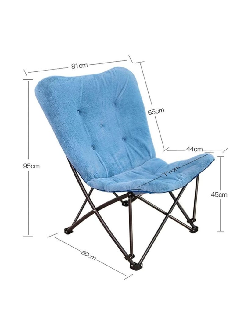 كرسي فراشة قابل للطي ومريح لغرفة المعيشة، كرسي فراشة بإطار معدني، كرسي قابل للطي لغرفة النوم أو السكن الجامعي، كرسي على شكل صحن للبالغين - Image 2