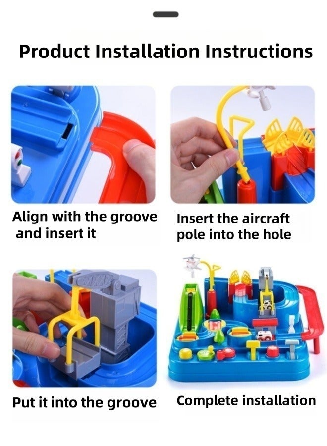 Kids Race Track Toys for Boys Car Adventure Toys, Puzzle Rail City Rescue Game Playset，City Rescue Toy with 2 Mini Cars,Preschool Educational Birthday Gifts for Kid 3 4 5 6 7 Years Old Boys Girls  - Image 3
