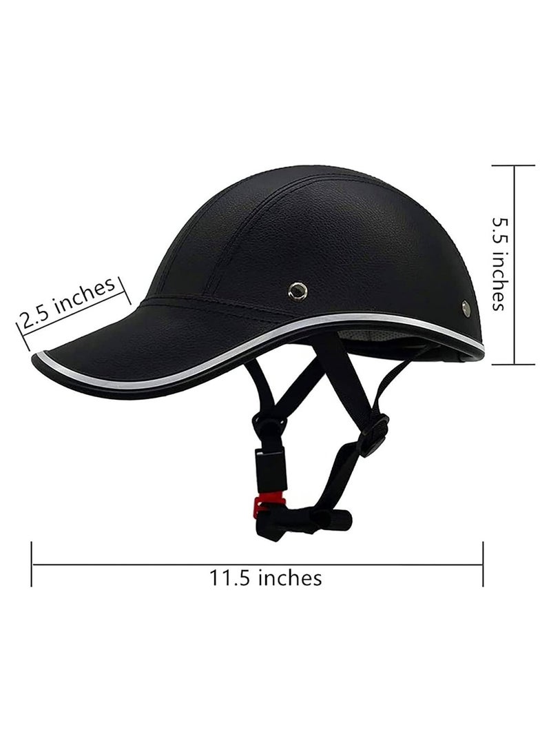 هالامين خوذة دراجة نصف وجه بنمط الكاب، باللون الأسود,الحجم مناسب لمقاس 56-63 سم - Image 5