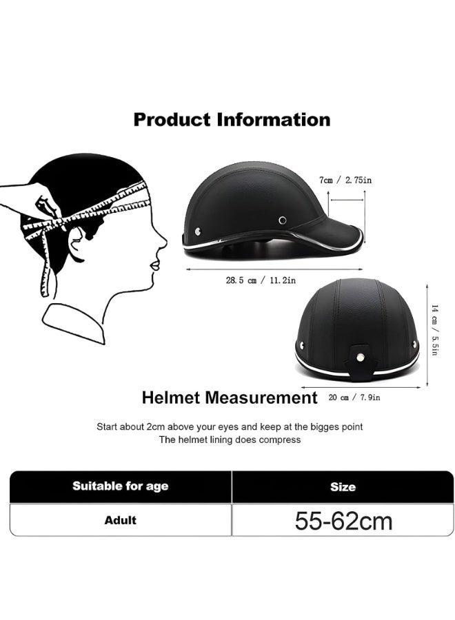 هالامين خوذة دراجة نصف وجه بنمط الكاب، باللون الأسود,الحجم مناسب لمقاس 56-63 سم - Image 2