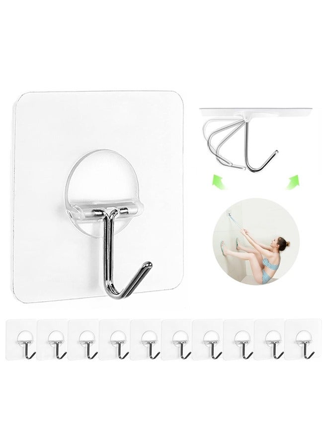 Adhesive Hook For Hanging Transparent Seamless Hook, Waterproof Bathroom, Outdoor, Home Improvement Utility, Kitchen Heavy Duty Self-Adhesive Hook,12 Pack  - Image 1