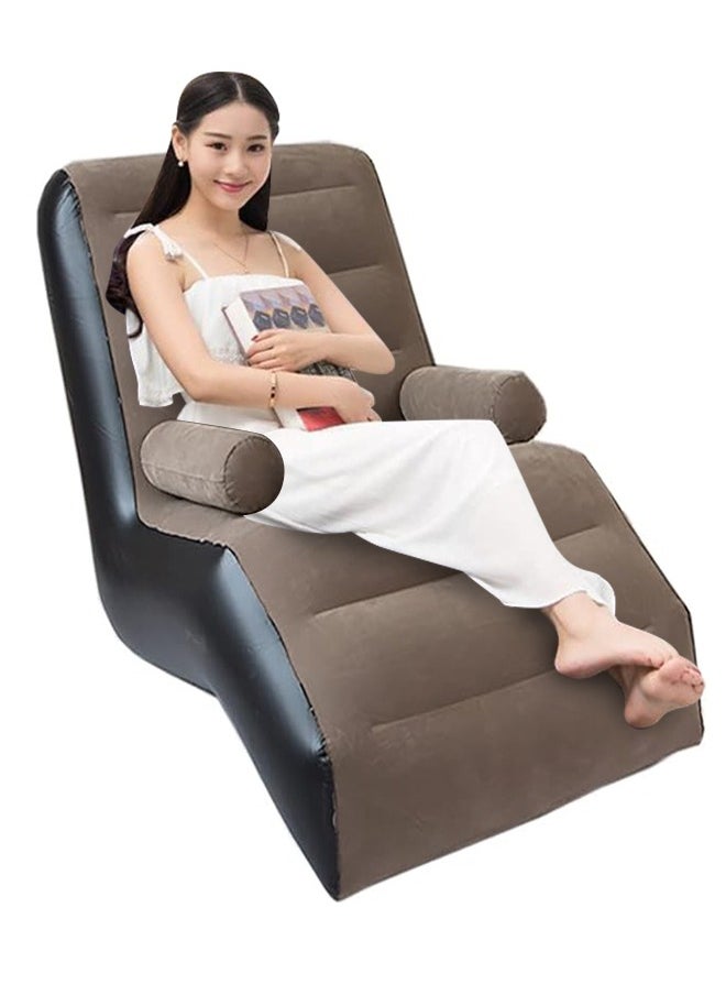 Generic - Inflatable Sofa Couch, Foldable Indoor Sofa Lounge Chair Sleeper Inflatable Lounger Air Sofa Chair Deck Chair for Bedroom Living Room Camping - Image 1