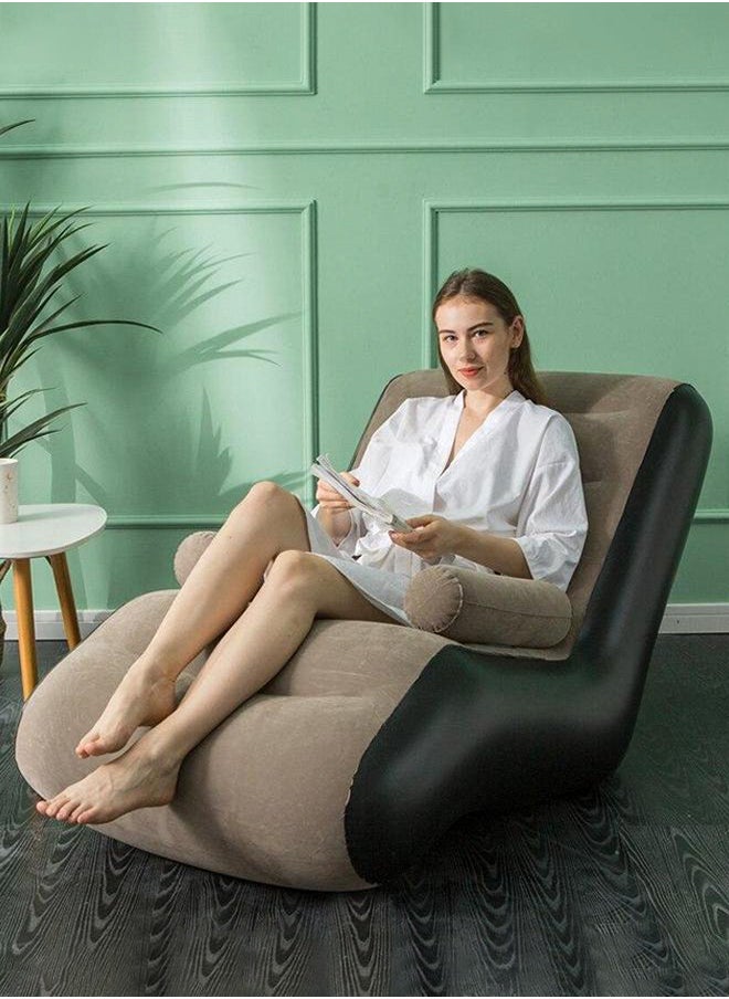 Generic - Inflatable Sofa Couch, Foldable Indoor Sofa Lounge Chair Sleeper Inflatable Lounger Air Sofa Chair Deck Chair for Bedroom Living Room Camping - Image 1