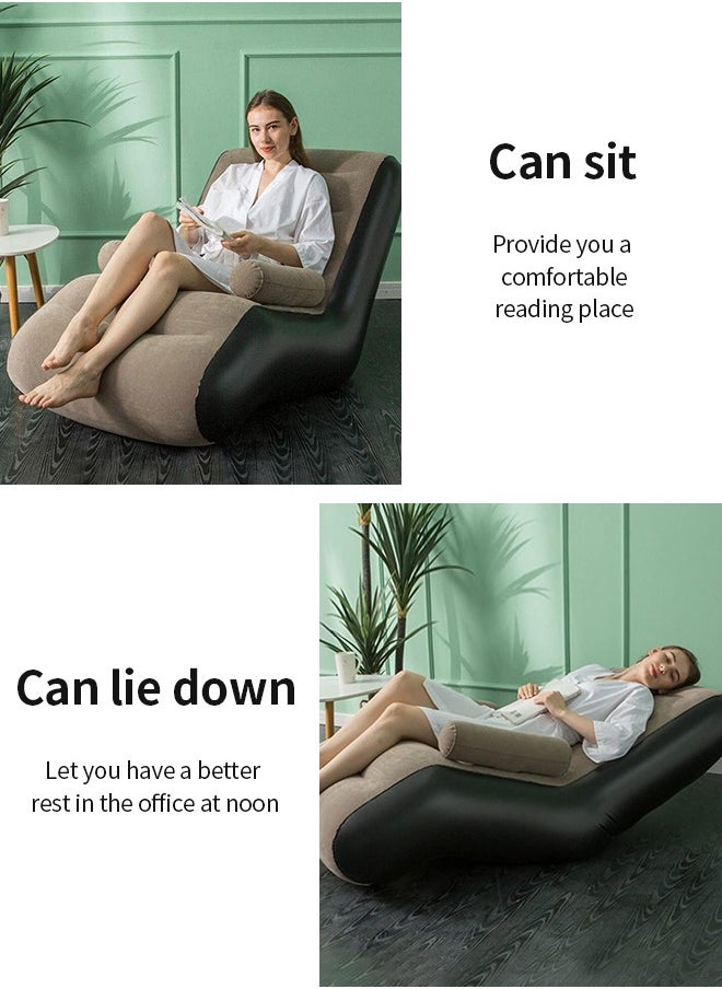 Generic - Inflatable Sofa Couch, Foldable Indoor Sofa Lounge Chair Sleeper Inflatable Lounger Air Sofa Chair Deck Chair for Bedroom Living Room Camping - Image 1