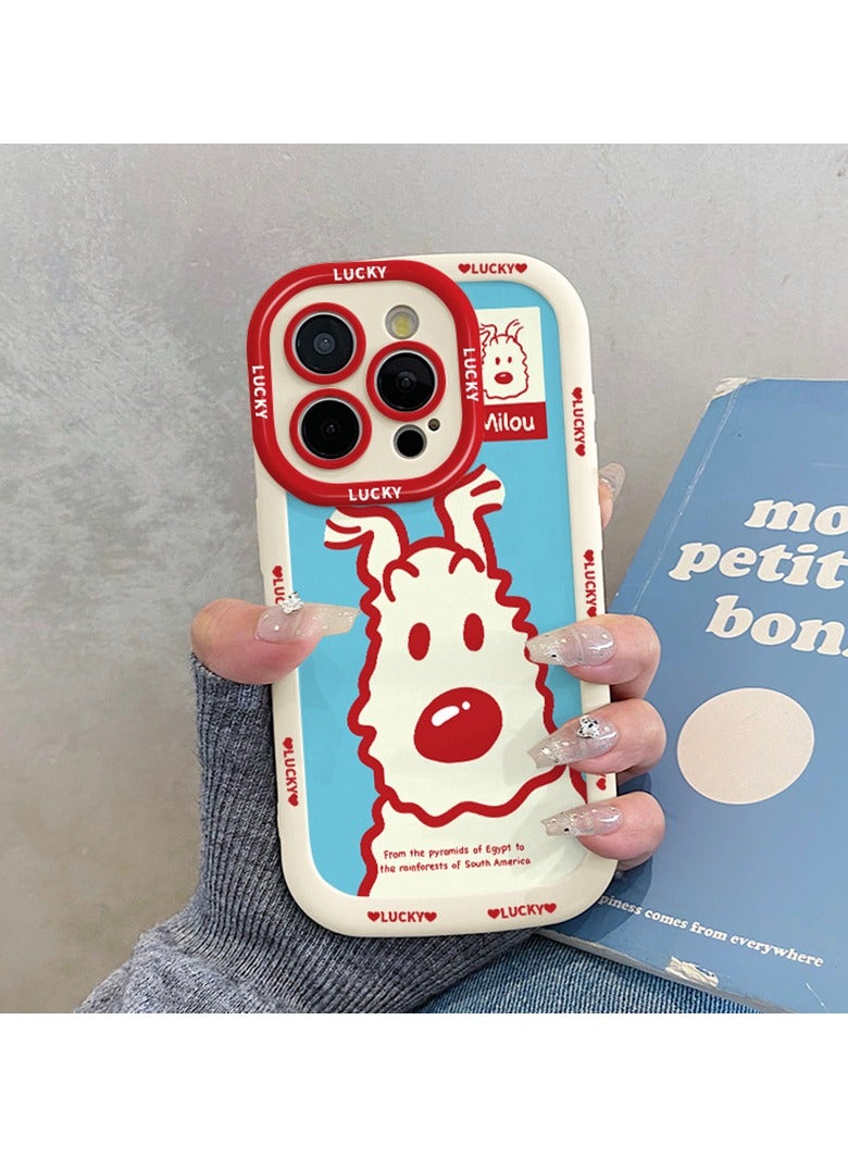 NIBEMINENT Protective TPU Case Cover For iPhone 16 Plus, Curved Puppy