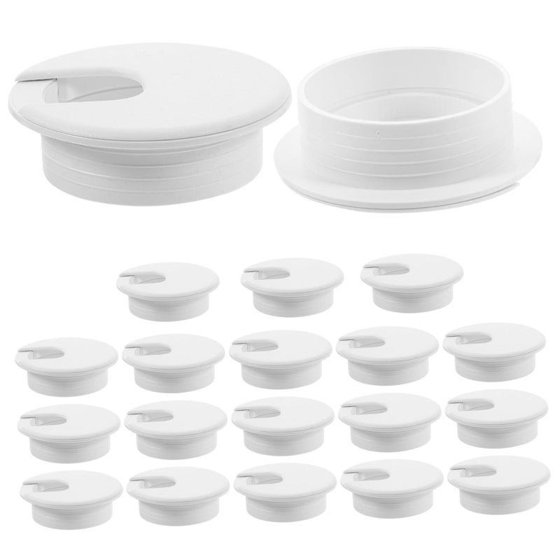 20pcs 50mm White Desk Wire Grommets Cable Hole Covers For Office Home Cable Management - Image 2