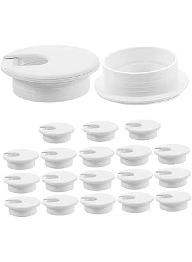 20pcs 50mm White Desk Wire Grommets Cable Hole Covers For Office Home Cable Management - Image 1