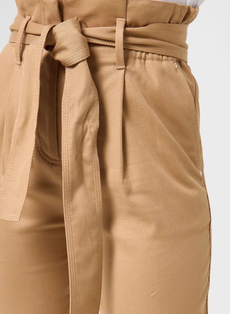 BOSS Belted Wide Leg Pants
