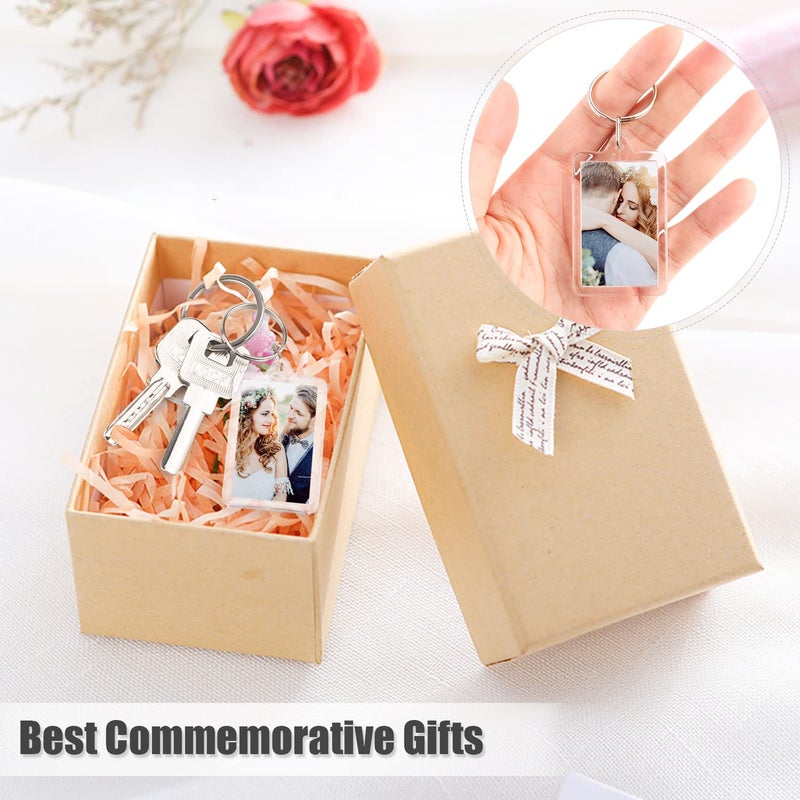 Cositina 50 Pack Acrylic Photo Frame Keychain Clear Photo Insert Blank Keychain Rectangle Picture Frame Keyring Holder for Men Women DIY Projects - Image 4