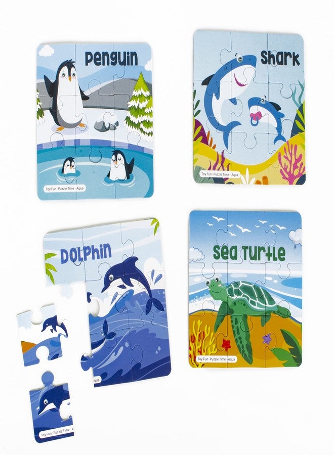 TOY FUN Puzzle Time Aqua Underwater Sea Animals Marine for Kids 3 Years+ | 12 Jigsaw Puzzle with Sand Timer and Pouch | 108 Pieces | Educational Puzzle Game for Fun and challegne - Image 4