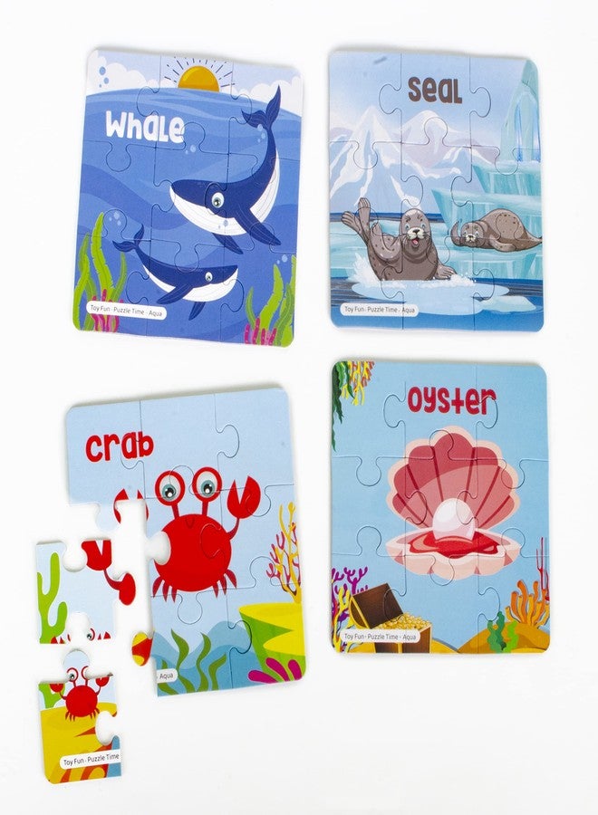 TOY FUN Puzzle Time Aqua Underwater Sea Animals Marine for Kids 3 Years+ | 12 Jigsaw Puzzle with Sand Timer and Pouch | 108 Pieces | Educational Puzzle Game for Fun and challegne - Image 5