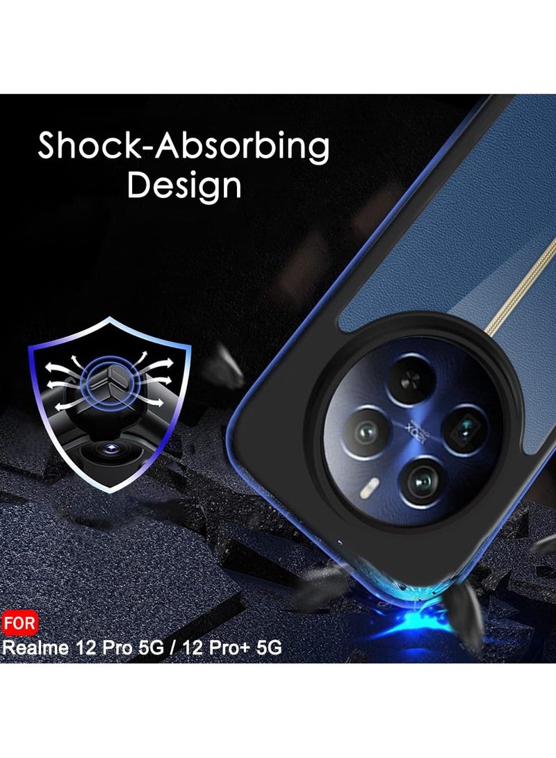Ultra Hybrid Sleek Armor Back Cover for Realme 12 Pro / 12 Pro Plus 5G / Realme P1 Pro 5G  Protection Crystal Clear Hard Back Transparent Back Cover Case PC+TPU Black Bumper  - Image 4