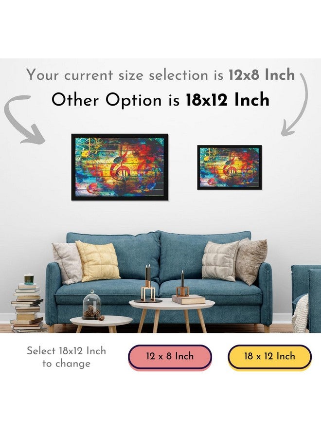 Mad Masters Symbol Music Painting Aesthetic Hanging Photo Frame Decorative Item Home Decoration and Wall Decor for Living Room and Bedroom (MM 1103, 8x12 Inch, Paper, Without Plexi Glass) - Image 4