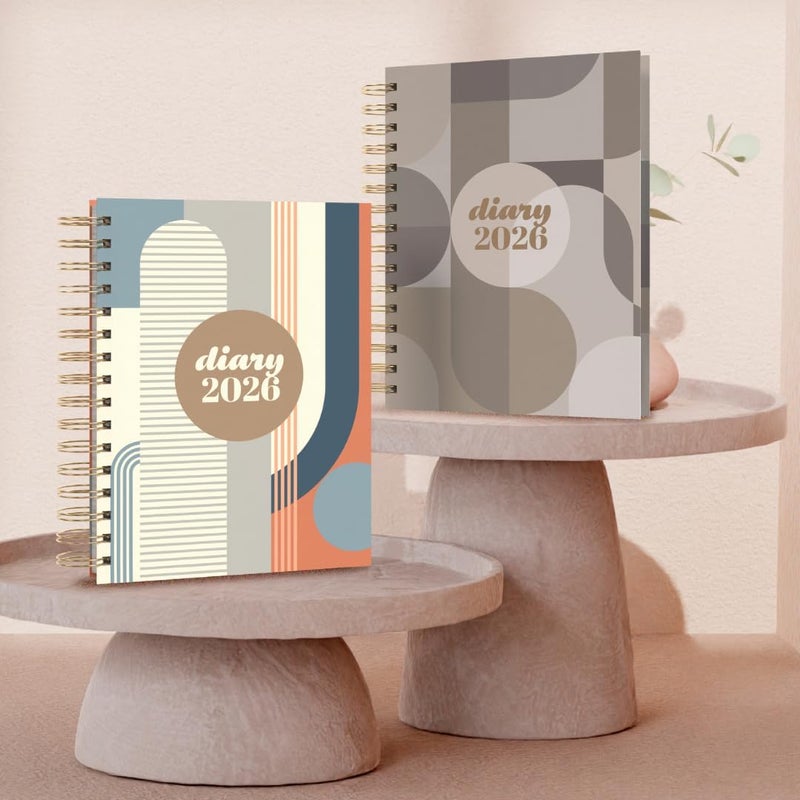 Collins - Scandi - 2026 12 Month Calendar Year Planner, Day-To-Page with 1/2 Hourly Appointments Diary, A5 Wiro Bound Hard Cover - Geo Grey (E-PW51.GEGY-26) - Image 5