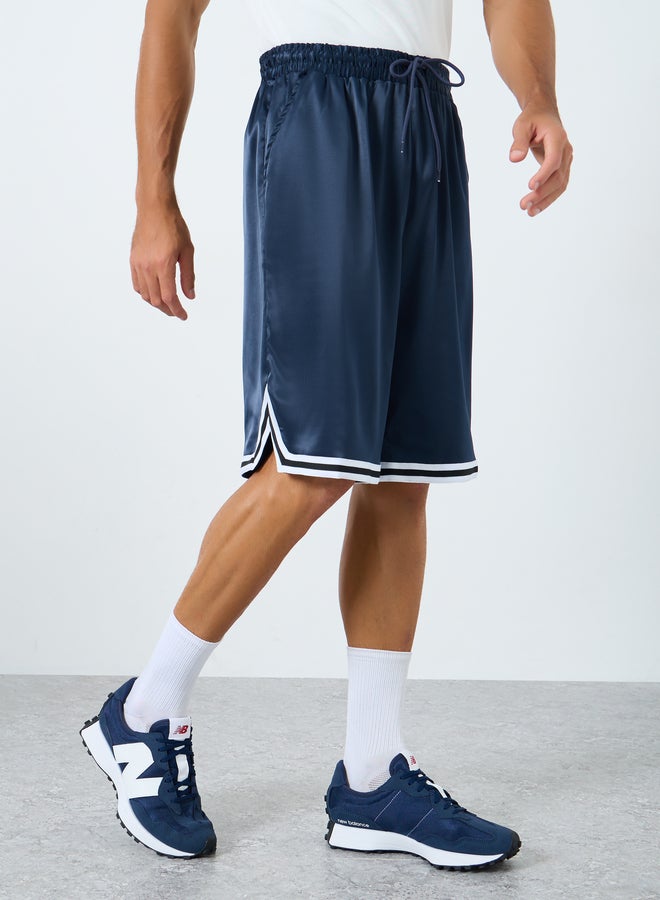 Styli Basketball Woven Shorts with Tape Hem Detail - Image 1