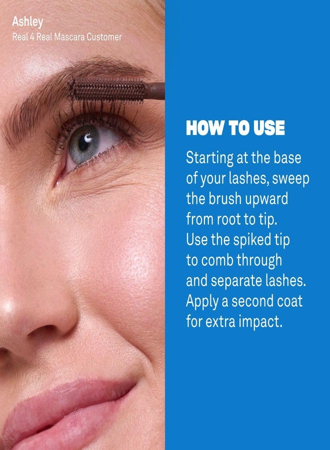 Babe Original 4 Real Mascara Brown for Volume, Length, and Lift in Eyelashes, Defined & Flutterly Look, Vegan & Cruelty-Free, (Brown) - Image 3