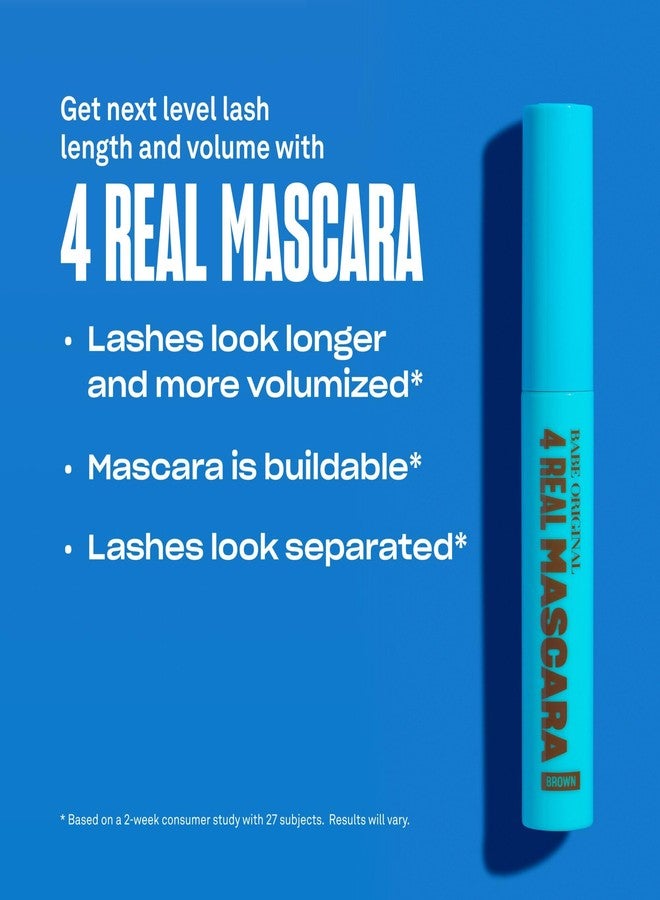 Babe Original 4 Real Mascara Brown for Volume, Length, and Lift in Eyelashes, Defined & Flutterly Look, Vegan & Cruelty-Free, (Brown) - Image 5