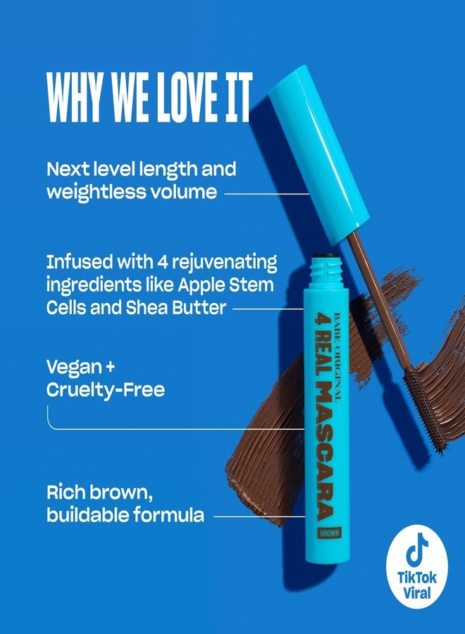 Babe Original 4 Real Mascara Brown for Volume, Length, and Lift in Eyelashes, Defined & Flutterly Look, Vegan & Cruelty-Free, (Brown) - Image 4