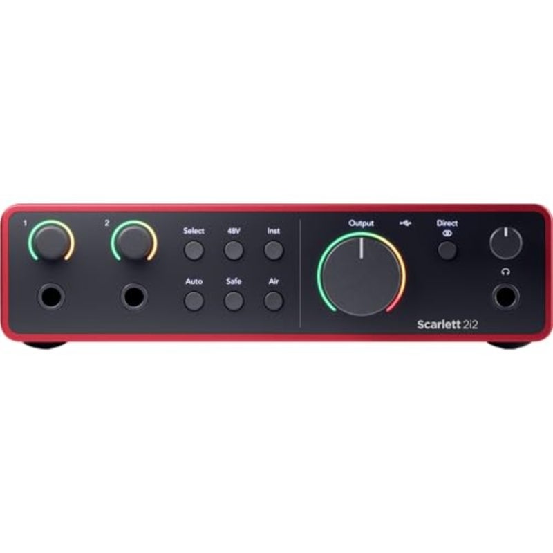 واجهة USB من نوع Focusrite Scarlett 2i2 الجيل الرابع مع حزمة برمجيات وشريط كابل XLR HA 10 أقدام - Image 1