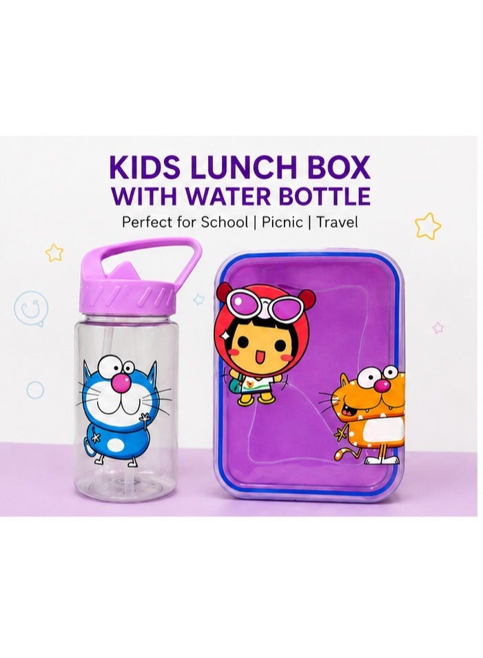 Accessorize Kingdom Kids Lunch Box with Water Bottle, Spoon & Fork | Tiffin Box Set | Bento Lunch Box for School, Travel & Picnic | Boys & Girls - Image 2