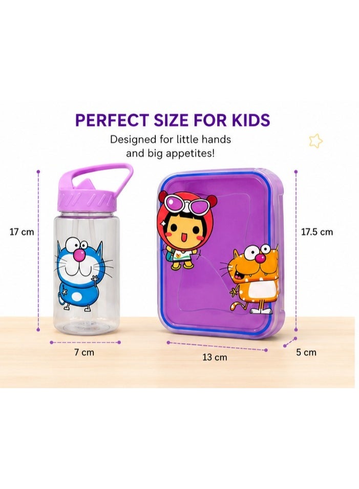 Accessorize Kingdom Kids Lunch Box with Water Bottle, Spoon & Fork | Tiffin Box Set | Bento Lunch Box for School, Travel & Picnic | Boys & Girls - Image 4