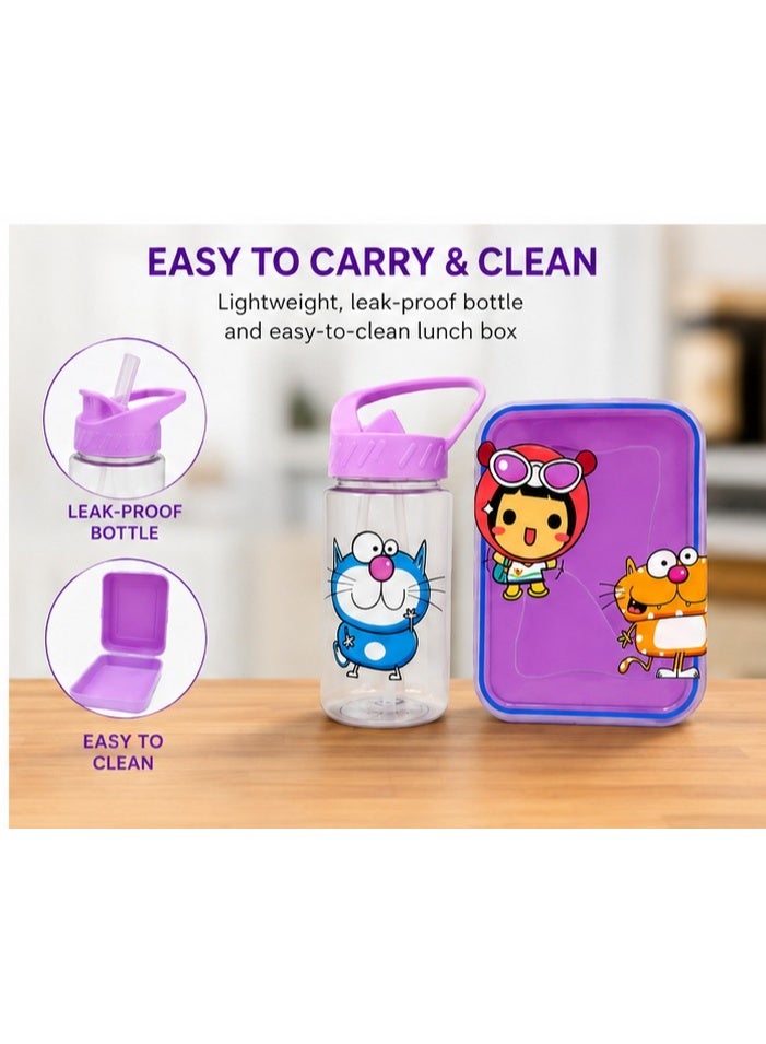 Accessorize Kingdom Kids Lunch Box with Water Bottle, Spoon & Fork | Tiffin Box Set | Bento Lunch Box for School, Travel & Picnic | Boys & Girls - Image 5
