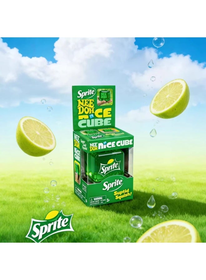 2-PACKS Green Ice Cube Squishy, Soft Gel Squeeze Fidget Toy, Stress Relief Sensory Toy, Cute Sprite Themed Desk Toy, Anxiety Relief Gift for All Ages - Image 4