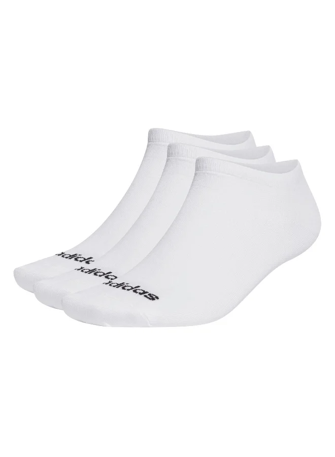 Adidas T Lin Low 3P White Training Socks For Unisex 10K - 11.5K