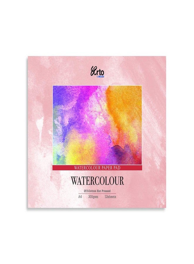 Campap Arto Watercolour Paper pad 12 Sheets (25% Cotton, hot Pressed) 300 GSM
