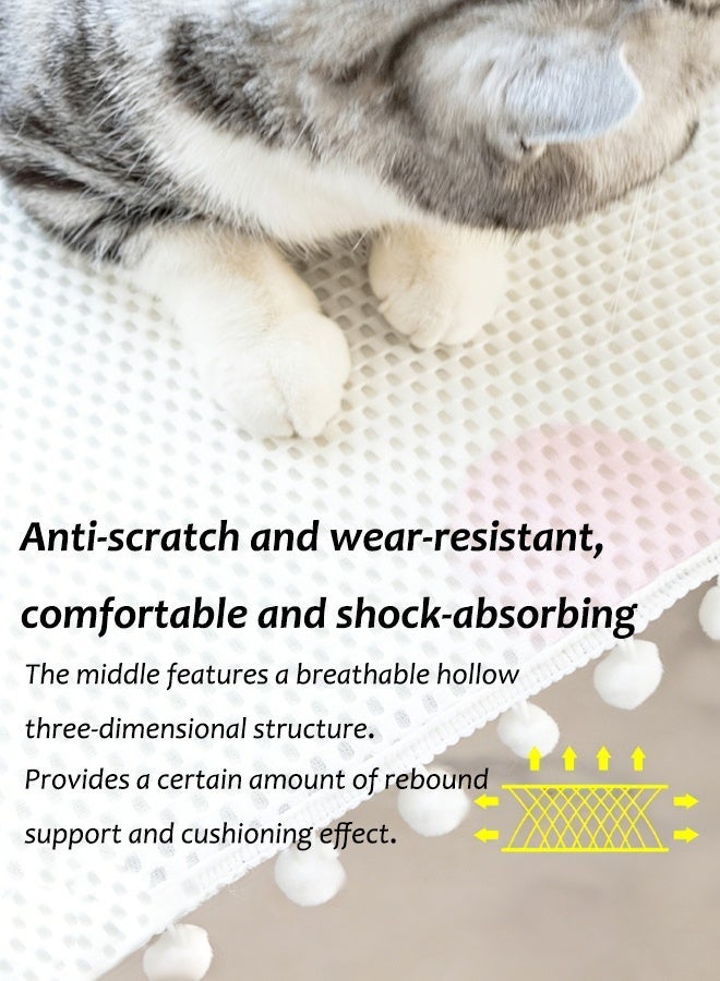 Pet Cat Litter Mat Waterproof Cat Litter Mat Splash-Proof Cat Litter Mat Non-Slip Breathable Cat Litter Box Mat Wear-Resistant and Scratch-Proof Easy to Clean (50*80cm) - Image 4