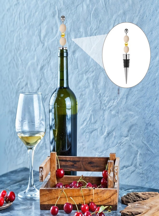 Lemecima 20 Pcs Beadable Wine Stoppers for Wine Bottles Decorative Beaded Wine Bottle Stopper Reusable Alloy Wine Saver for Beverage Gifts Holiday Party Wedding Bar (Black) - Image 4