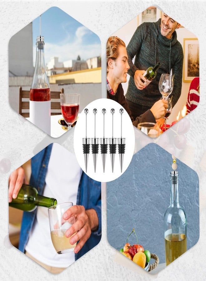 Lemecima 20 Pcs Beadable Wine Stoppers for Wine Bottles Decorative Beaded Wine Bottle Stopper Reusable Alloy Wine Saver for Beverage Gifts Holiday Party Wedding Bar (Black) - Image 5