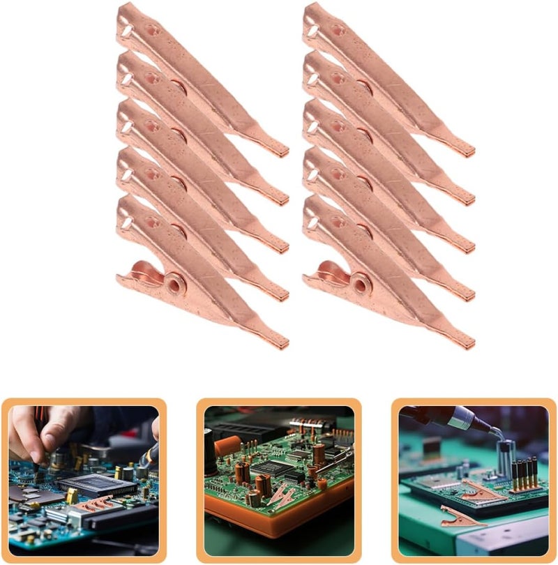 Hemobllo 10pcs Copper Test Clip Gator Clips Alligator Clamps for Electrical Equipment Soldering - Image 3